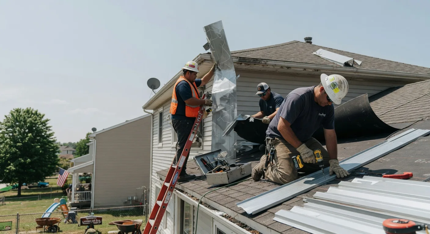 Storm Damage Metal Roof Repair in Sweet Home, TX